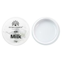 Gel UV de constructie, autonivelant, Global Fashion, 15 g, milk