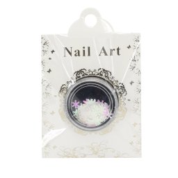 Fulg de zăpadă decor alb cu roz Nail Art