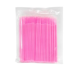 Set aplicatoare microbrush extensii gene, make-up, 100 buc, roz S