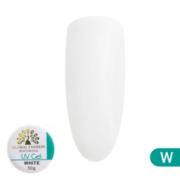 Gel pentru construirea unghiilor, alb, Global Fashion white, 50 g