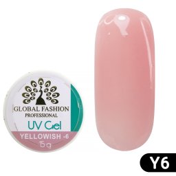 Gel pentru construirea unghiilor, camuflaj-6, Global Fashion Yellowish-6, 15 g