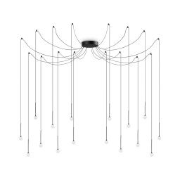 Ideal Lux - Lustră LED suspendată pe cablu LUCCIOLA, 16 x LED, 16 W, 230 V, CRI 90, design tip păianjen, negru