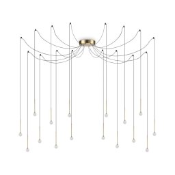 Ideal Lux - Lustră LED LUCCIOLA cu cablu, 16xLED/16W/230V, CRI 90, model spider, alamă