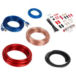 Kit cabluri montaj amplificator auto 4 AWG Kruger&Matz, cu siguranta 60A