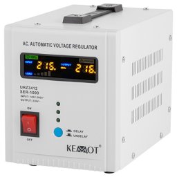 Stabilizator de tensiune automat Kemot 1000VA cu afisaj LED si 2 prize