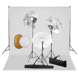 Set studio foto cu lampi, umbrele, fundal si reflector GartenMobel Dekor