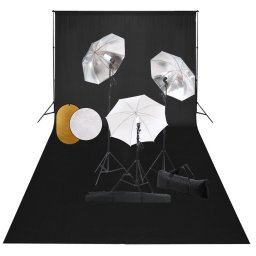 Set studio foto cu lampi, umbrele, fundal si reflector GartenMobel Dekor