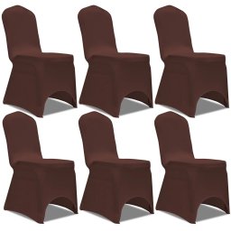 Husa de scaun elastica, 6 buc., maro GartenMobel Dekor