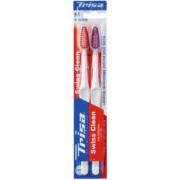 Periuta de dinti manuala Trisa Swiss Clean Duo Medium, 2 bucati
