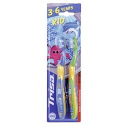 Periuta de dinti manuala pentru copii 3-6 ani Trisa Kid Duo, 2 bucati