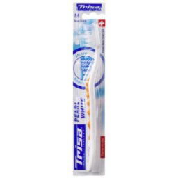 Periuta de dinti manuala Trisa Pearl White Medium pentru albire