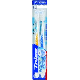 Periuta de dinti manuala Trisa Pearl White Duo Soft, set 2 bucati