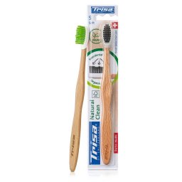 Periuta de dinti manuala Trisa Natural Clean Soft din lemn, model 679062