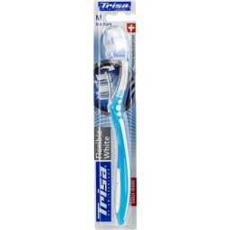 Periuta de dinti manuala Trisa Flexible White Medium, duritate medie
