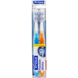 Periuta de dinti manuala Trisa Flexible White Duo Soft, set 2 bucati