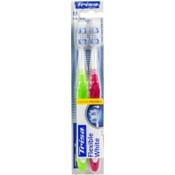 Periuta de dinti manuala Trisa Flexible White Duo Medium, set 2 buc