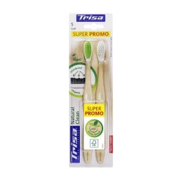 Periuta de dinti manuala Trisa Natural Clean Duo Soft, set 2 bucati