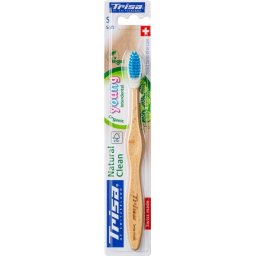 Periuta de dinti manuala Trisa Natural Clean Young Soft, lemn FSC