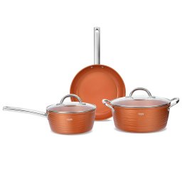 Set vase antiaderente ZASS Gourmet 5 piese, aluminiu turnat, inductie