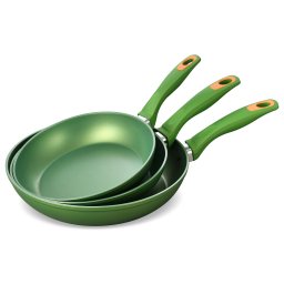 Set 3 tigai antiaderente Zass Gourmet din aluminiu turnat, verde