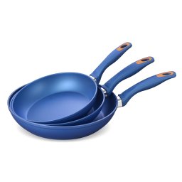 Set 3 tigai antiaderente Zass Gourmet din aluminiu turnat, albastre