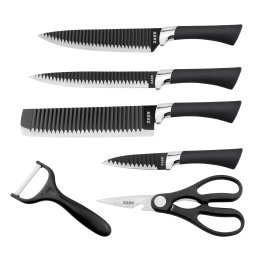 Set cutite bucatarie 8 piese Zass Gourmet ZG-KS 06 cu suport din lemn