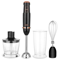 Blender de mana ZASS ZHB 21 cu accesorii, 400 W, Rose Gold