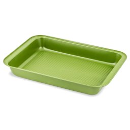 Tava de copt dreptunghiulara Zass Gourmet, antiaderenta, verde, 37x25,5x5 cm