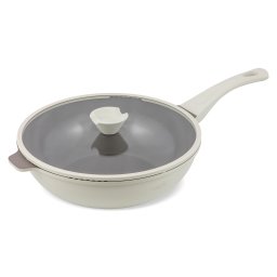 Tigaie wok 30 cm din aluminiu turnat cu acoperire ceramica si capac