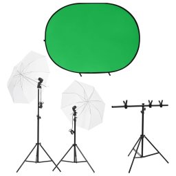Kit studio foto cu set de lumini si ecran de fundal GartenMobel Dekor