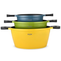 Set 3 oale antiaderente din aluminiu turnat ZASS Gourmet ZG-ACS 02