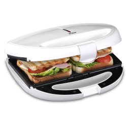 Sandwich maker Trisa Tasty Snack 600W, alb, placi antiaderente