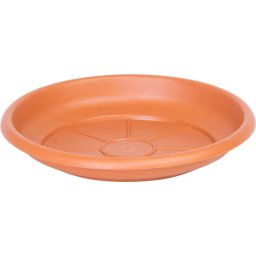Farfurie rotunda pentru ghiveci ICS Erica, plastic teracota, 14 cm