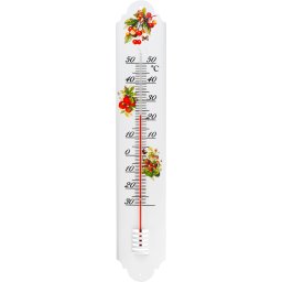 Termometru exterior metalic Strend Pro Country, 50 cm, decor rustic