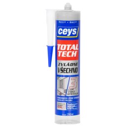 Adeziv si etansant 2 în 1 Ceys Total Tech Express gri, 290 ml