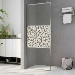 Paravan de dus walk-in, 115 x 195 cm, sticla ESG, model piatra GartenMobel Dekor