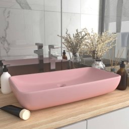 Chiuveta dreptunghiulara de lux, roz mat, 71 x 38 cm, ceramica GartenMobel Dekor