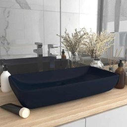 Chiuveta dreptunghiulara lux, albastru mat, 71x38 cm, ceramica GartenMobel Dekor