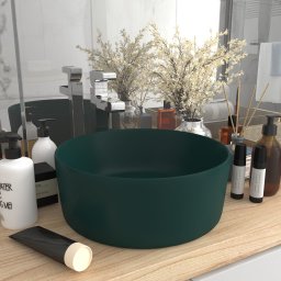 Chiuveta baie lux verde închis mat 40x15 cm ceramica rotund GartenMobel Dekor