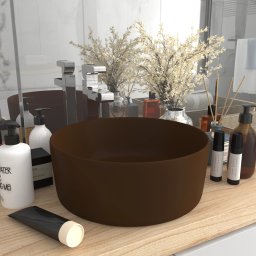 Chiuveta de baie lux maro închis mat 40x15 cm ceramica rotund GartenMobel Dekor