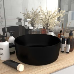 Chiuveta baie lux, negru mat, 40x15 cm, ceramica, rotund GartenMobel Dekor