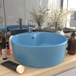 Chiuveta de lux cu preaplin, bleu mat, 36x13 cm, ceramica GartenMobel Dekor