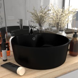 Chiuveta de lux cu preaplin, negru mat, 36 x 13 cm, ceramica GartenMobel Dekor