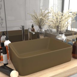 Chiuveta de baie lux, crem mat, 41x30x12 cm, ceramica GartenMobel Dekor