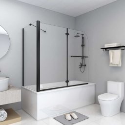 Cabina de dus dublu-pliabila, negru, 120x68x130 cm, ESG GartenMobel Dekor