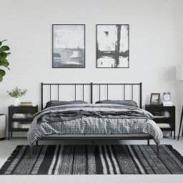 Noptiere, 2 buc., negru, 50x35x60 cm, sticla si otel GartenMobel Dekor