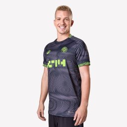 Tricou de fotbal Viralto II wavy Negru-Galben Adulți