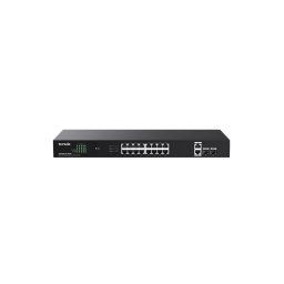 SWITCH TENDA unmanaged, 16 porturi POE RJ-45 gigabit, 2 porturi uplink gigabit RJ-45 si 2 porturi SFP IEEE 802.3af/at, max PoE 250W, metalic TEG1120P-16-250W (timbru verde 2 lei)