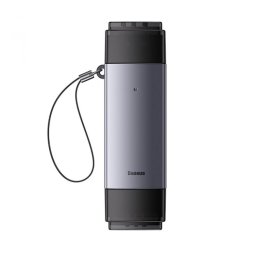 CARD READER extern Baseus Lite,interfata USB 3.0/USB Type-C,citeste/scrie:SD,microSD viteza pana la 480Mbps,suporta carduri maxim 512GB,metalic,gri WKQX060113 (timbru verde 0.03 lei)-6932172608200