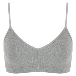 Bustieră Damă Fără Bureți Unlined Air Gray, Design Seamless Raiat cu Bretele Subțiri
